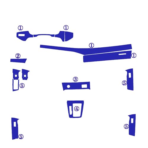 Autocollants de poignée de porte carbone bleu pour personnaliser l'habitacle de votre Q3