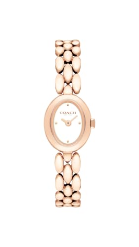 Image of Coach Sammy Women's 2H Quartz Watch Gift Set with Matching Adjustable Jewelry Bracelet - Oval Case - Minimalist Style - Gift for Her - 22.5mm