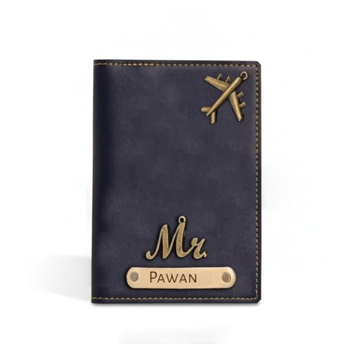 Image of Personalised PU Leather Passport Cover with Name | Customized Passport Holder & Card Organizer | Stylish Unisex Travel Wallet & Gift for Men & Women - Stylish Travel Organizer