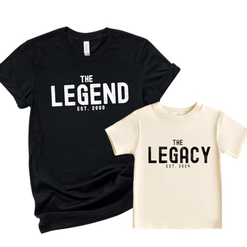 The Legend The Legacy Shirt Father Son Matching Shirts Personalized Daddy and Me Outfit Fathers Day Birthday Gift for New dad Black