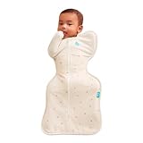 Love To Dream Swaddle Up, piccola 3,5-6 kg, fase 1, 1,5 TOG, adatta per un buon sonno, sacco per neonati – morbido pile di cotone elasticizzato in ramoscelli farina d'avena – design con braccia in