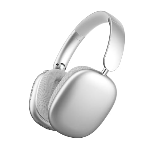 明誠 ワイヤレスヘッドホン Bluetooth 5.4 オーバーイヤーヘッドホン ENCノイズキャンセリング HiFi音質 有線 無線 両用 音漏れ防止 密閉型 折り畳み可能 20H連続使用 軽量(シルバー)