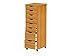 Jela Original Roll Cart, Solid Wood, 6+2 Drawer Narrow Drawers Roll Carts, Medium Pine