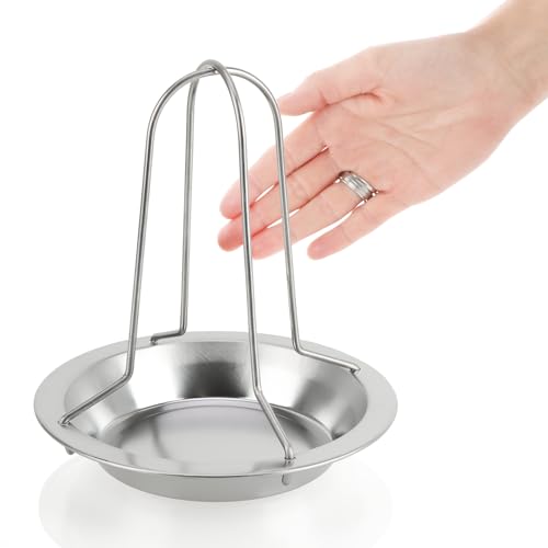 COM-FOUR® 2x Hähnchengrill - BBQ Hähnchenbräter für Grillhähnchen - Geflügelhalter zum Garen von Broiler - Brathähnchenhalter mit Auffangschale für den Ofen (02 Stück - Hähnchengrill)