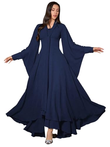 Image of TOLEEN Summer Floral Dresses for Women Long Sleeve Casual Style Beach Swing Dresses