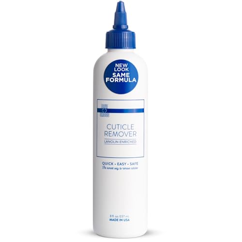 Cuticle Remover & Softener Liquid for Nails Blue Cross Professional Nail Care with Lanolin Hydrating Treatment for Dry Cuticles & Hangnails Made in USA 8oz
