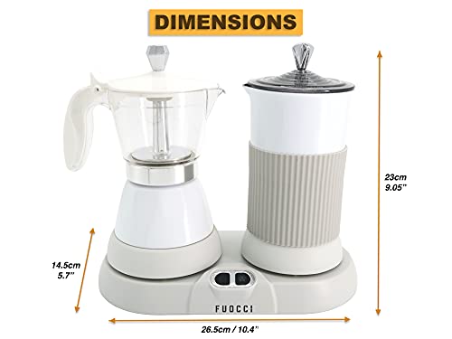 FUOCCI Electric Moka with Milk Frother