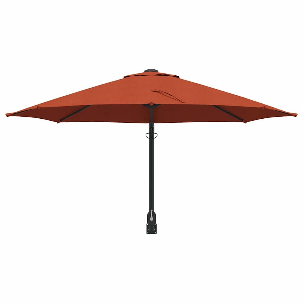 Parasol ogrodowy, piaskowy, z poliestru i stali, z korbą, odporny na warunki atmosferyczne i promieniowanie UV, na balkon, taras, do ogrodu, na zewnątrz