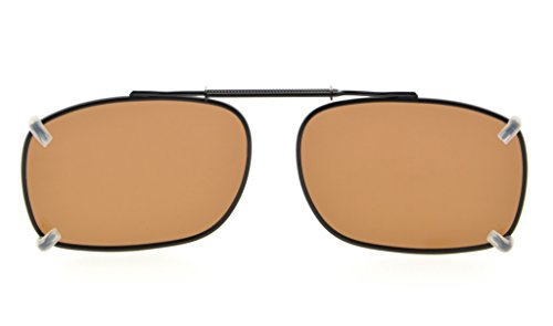 Eyekepper Metal Frame Rim Polarized Lens Clip On Sunglasses 2 1/16" x1 7/16"3