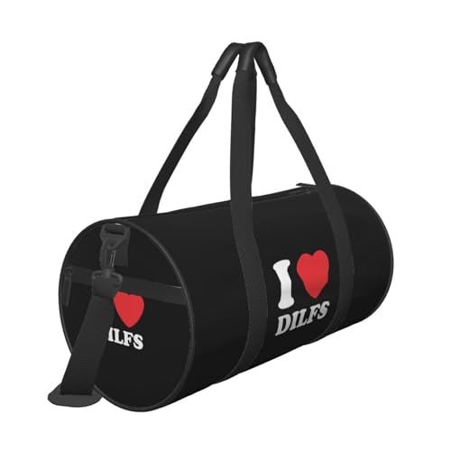 I Love Dilfs Convertible Garment Bag with Shoulder Strap, Carry on Garment Duffel Bag for Men Women - Rolling Foldable for Travel Luggage Bags (Black)4