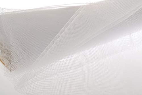 Tule in wit 150 cm x 10 m tule stof decoratie - Afbeelding 4