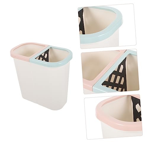 Caneca de basura doble compartimento blanca de plástico miniatura 6