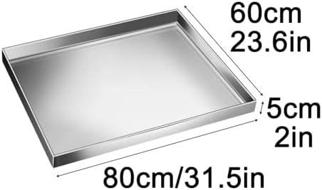 Stainless Steel Washer Pan Tray, 201 Rectangular Drip Drain Pan for Dishwasher - No Drain Design, Kitchen Water Storage & Floor Protection, 50x70x5cm (19.7x27.6x2.0in)