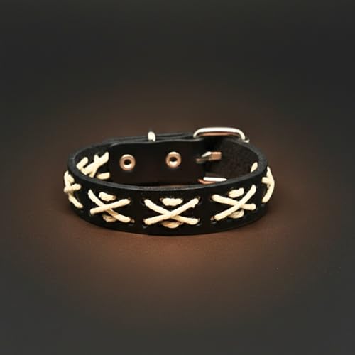 Image of THE MEN THING REBEL STITCH - 18mm Genuine Leather Adjustable Bracelet for Men & Boys (9 inch)