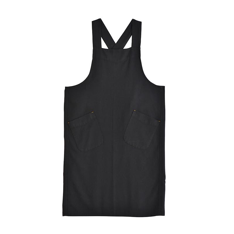 MUMOHO Cotton Aprons for Women and Men, Black, Length:38.58", Width:34.64"