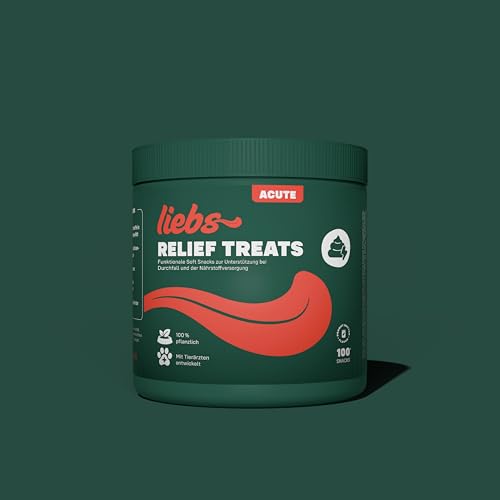 liebs Hunde Supplement Verdauung, Darm & Magen (2 x 300g) Relief Snack | Heilmoor für Hunde mit empfindlichen Magen | Dog Treats unterstützen die Normale Verdauung | Kohletabletten | 100% pflanzlich