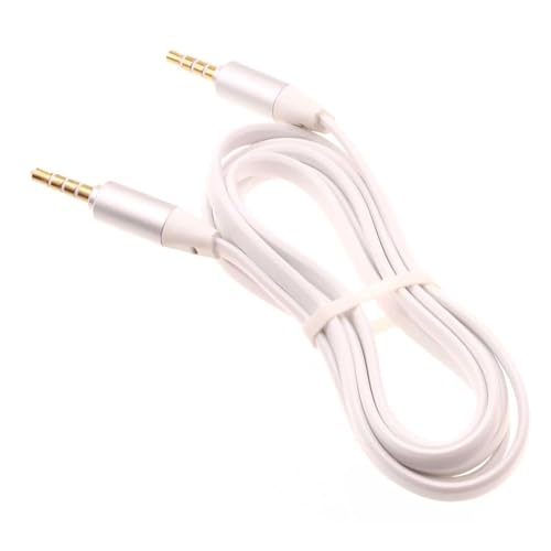 Cable Auxiliar 3.5mm Flat Blanco 3 Pies miniatura 1