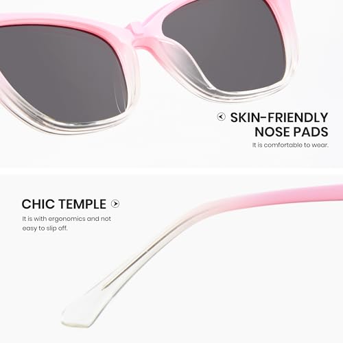 Image of Cyxus Cat Eye Magnetic Clip-On Sunglasses Women Polarized Blue Light Blocking UV400 Protection P1221