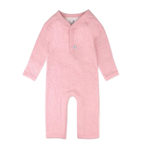 Image of HonestBaby Baby Long Sleeve Center Snap Coverall 100% Organic Cotton for Infant, Baby Boys, Girls
