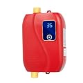 Tankless Electric Water Heater, 110V 3000W Under Sink On Demand Instant Hot Water Heater for Kitchen Bathroom Washing (Red)