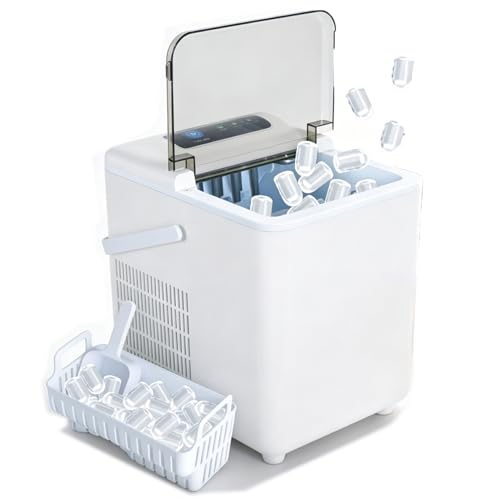 Fabricadora de hielo portátil Laamiasm blanca 13L miniatura 1