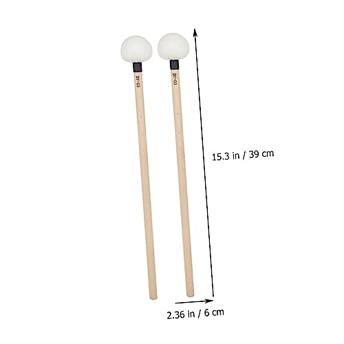 2 baquetas profesionales para percusión con mazo de fieltro miniatura 4