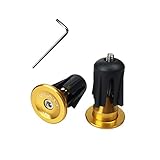 PLATT Fahrrad Lenkerstopfen Aluminium Lenker Endkappen Bar End Plugs für Fahrrad,MTB, Rennrad (1 Paar,Gold)