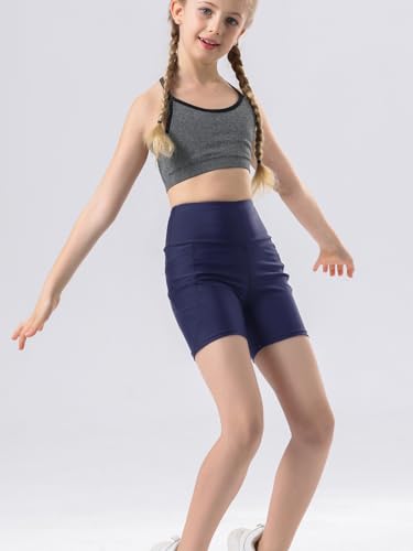 Yilisha 2 Packs Girl's Sport Spandex Compression Shorts Volleyball Athletics Swim Shorts Yoga 2 Side Pockets Bike Shorts4