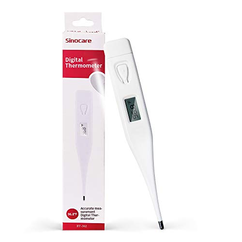 Sinocare Thermometer, Digital Thermometer Oral, Thermometer for Adults, Basal Body Temperature Monitor, Waterproof Electronic Axillary Underarm, Medical Rectal, Armpit Device - in Adults, Kids, Babies