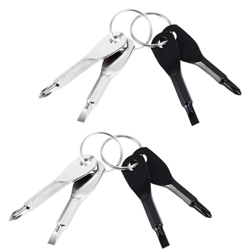 8 Pieces Pocket Tool Set, Pocket Keychain Screwdrivers, Key Chain Flathead & Phillips Screwdriver Set Portable Mini Screwdriver Repairing Tool with Keyring