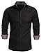Produktbild Coofandy Jeanshemden Herren regular fit Denim Shirt Langarmhemd Cowboy-Style Freizeit Hemden , Farbe - Schwarz , Gr. XXL