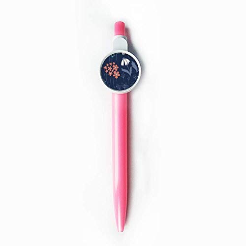 Stylo bille rétractable bleu poudré fleur anti-bavure pour une écriture propre