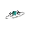 Boma Jewelry Sterling Silver Round Turquoise Ring with Scrolling Side Detail (7)