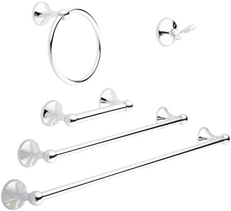 Amazon Basics AB-BR841-SN Bathroom Hardware Set, 3 Piece, Satin Nickel