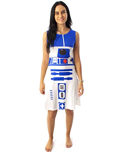 Star Wars R2D2 Disfraz Vestido Mujer Mujer Cosplay Droid Ropa