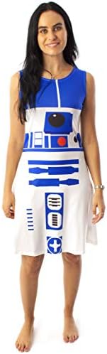 STAR WARS R2D2 Costume Dress Women's Ladies Cosplay Droid White Clothing Small