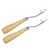 Crochet Hooks (Set of 2) Latch Hook Tool with Wooden Handle for Crochet Kit/ Crochet Hooks for Hair (6.5 Inches)