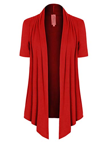 Image of MixMatchy Women's Lightweight Short Sleeve Draped Open Front Cardigan Vest