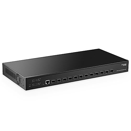 Image of MokerLink 12 Port 10Gbps SFP+ Managed Switch, Support 1G SFP and 10G SFP+, 240Gbps Bandwidth L3 Managed Fiber Switch