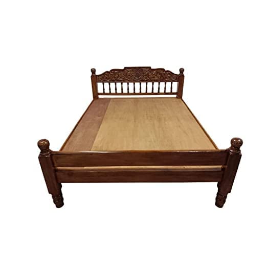 M.Ramiah Chetiaar Sons Wooden Bed for Bedroom Chettinad Design Cot Home Solid Wooden Cot Double