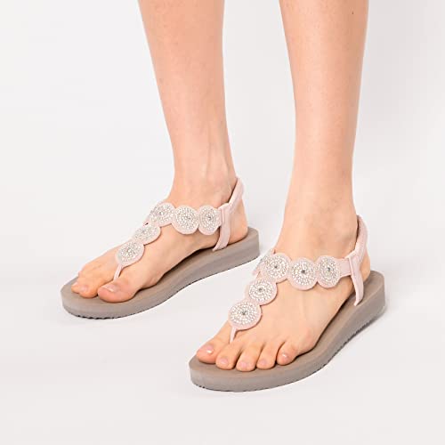Image of Skechers Women's Meditation - Stars & Sparkle - Circular Rhinestone Slingback Thong