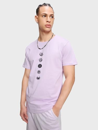 Image of Bewakoof Men's Typography Regular Fit Half Sleeve Round Neck Pure Cotton T-Shirt