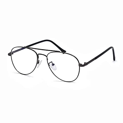 Image of Roshfort Aviator Specs For Men Women light weight Metal Spectacle Frame Eye Strain Protection Computer Glasses Medium