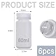 DKBT 6 Stück Weithalsflasche Kunststoff Flasche 60ml Leere Laborflasche Auslaufsicher Durchscheinend aus HDPE-Flasche mit Breiter Öffnung für Pillenflaschen Wasserprobenflaschen