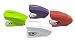 PraxxisPro, Mini Staplers, Built in Staple Remover, Staples 2 to 18 Sheets. Set of 4 (Red, Purple, White, Green)