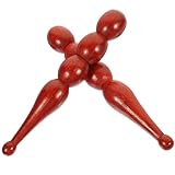 Garneck 2 Stück Akupunktur Fußmassagestäbe aus Holz Ergonomisch Geformt Glatt Poliert Fußreflexzonenmassage für Zuhause und Wellness