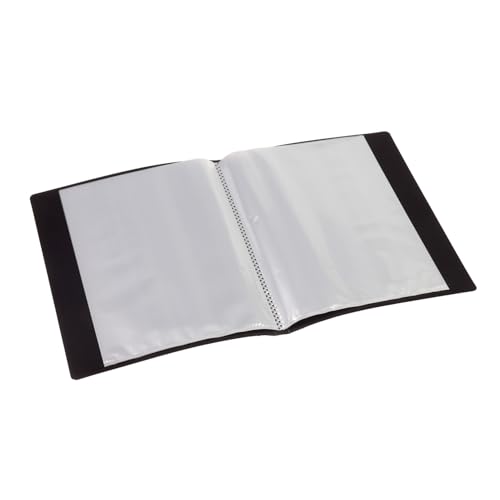 EUROPEL Präsentationsbuch im A5-Format mit 20 Hüllen - Sichtbuch mit Front-View-Inlay - Portfolio- und Projektordner für Besprechungen & Konferenzen - Dunkelgrau / Anthrazit – 114277