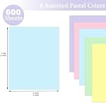 600 Sheets Colored Paper 8.5 X 11 - Color Printer Copy Paper 22lb/80gsm Double Sided Origami for DIY Art Craft,5 Pastel Colors