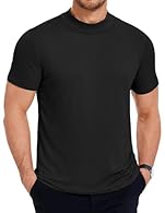 High-Quality Fabric: Our men's T-shirt is crafted from premium, lightweight, and breathable material. Its high elasticity and soft touch ensure a comfortable fit for all seasons Stylish Design: Featuring a half turtleneck, short sleeves, and a slim f...