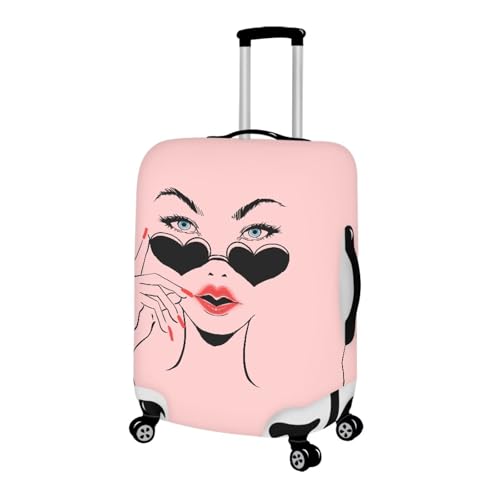 Cool Girl Print Suitcase Covers for Luggage Easy to Wash Polyester Fabric Baggage Cover S to Xl Fits 18-32 Inch Suit Case Protector for Journey2